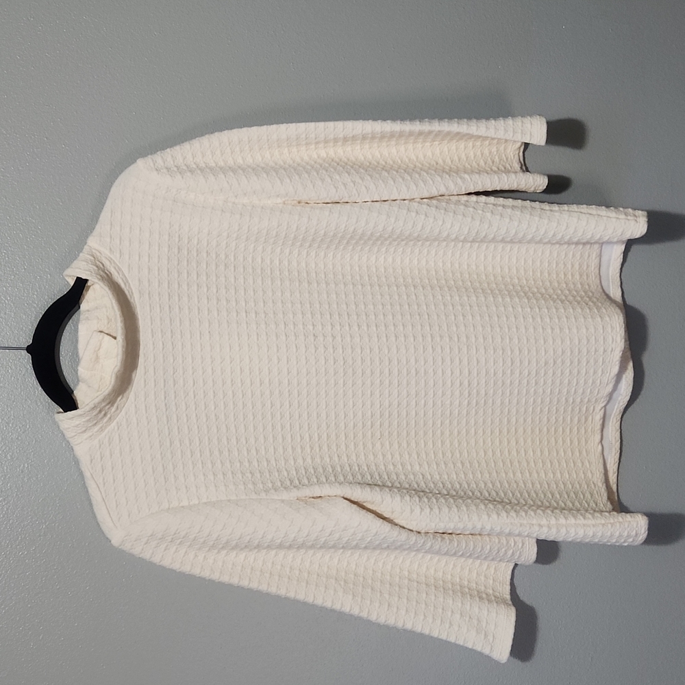 Anthropologie W5 Ivory 3/4 bell sleeve sweater